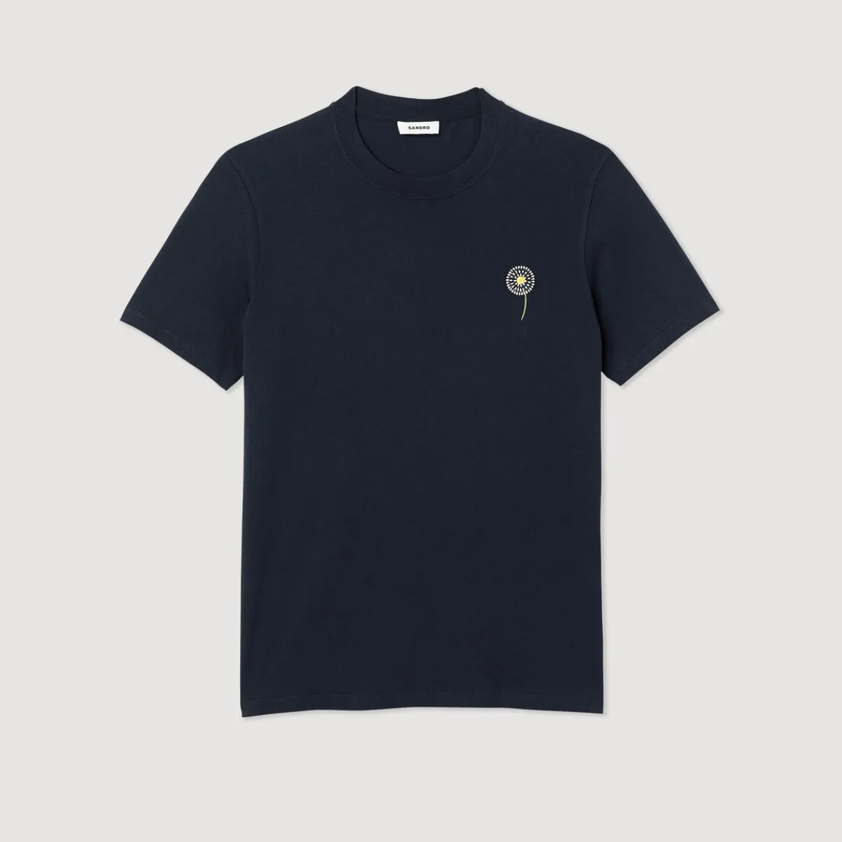 Hot Cotton T-Shirt With Dandelion Embroidery Men T-Shirts & Polos