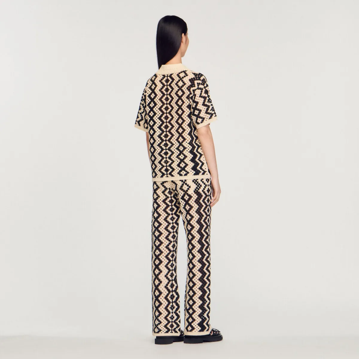 Outlet Crochet Top Women Matching Sets