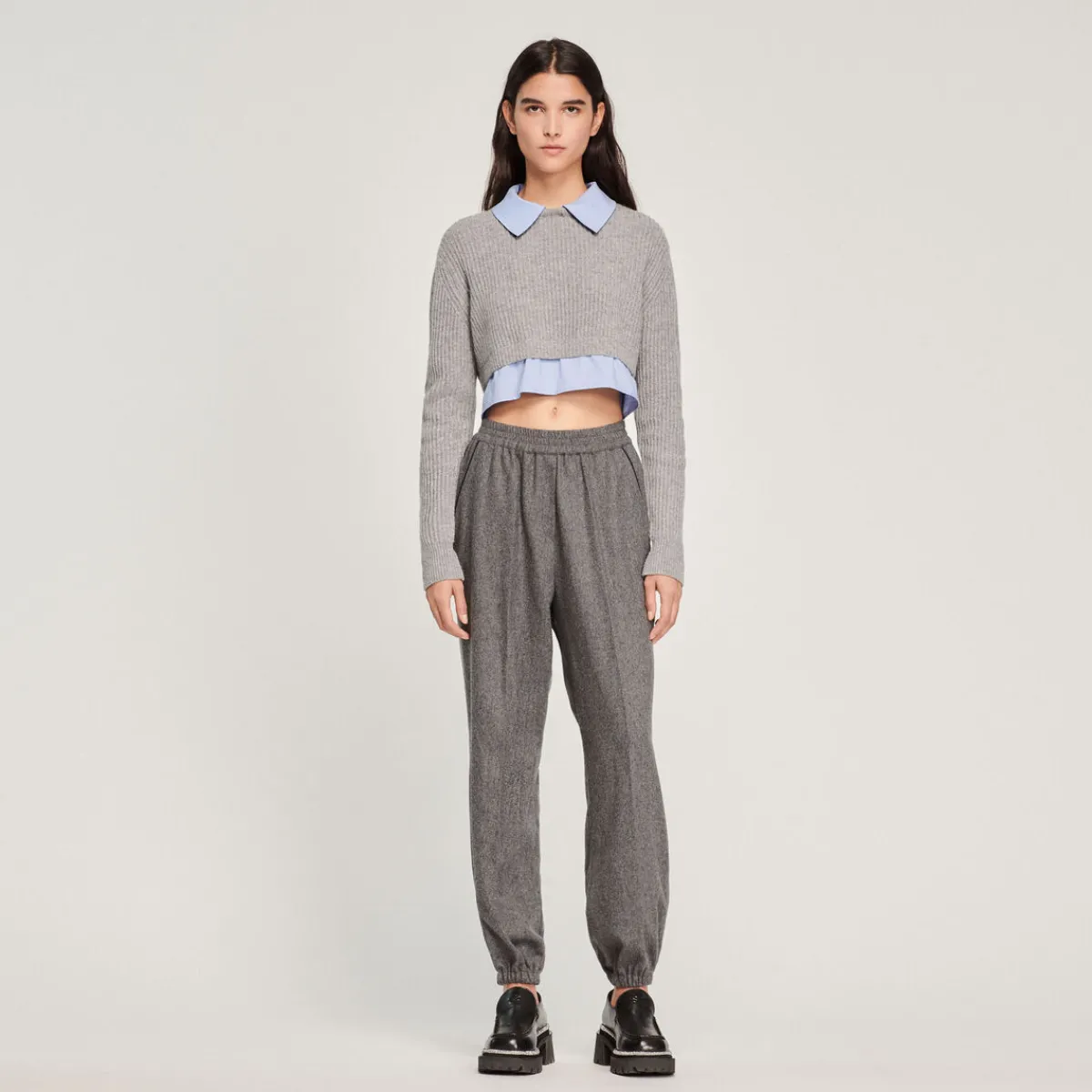 Fashion Cropped Trompe-L'Oeil Sweater Women Sweaters & Cardigans