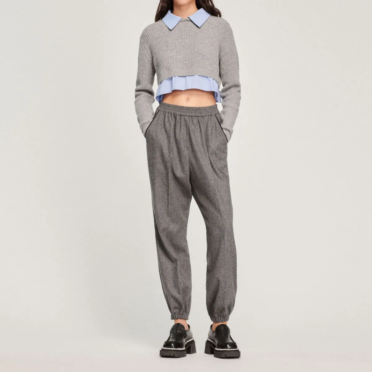 Fashion Cropped Trompe-L'Oeil Sweater Women Sweaters & Cardigans