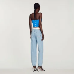 Outlet Cropped Tweed Bustier Women Sweaters & Cardigans
