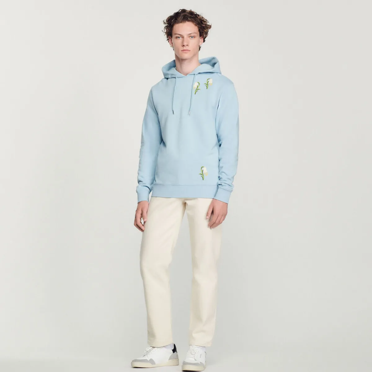 Best Embroidered Lily Of The Valley Hoodie Men Sweatshirts