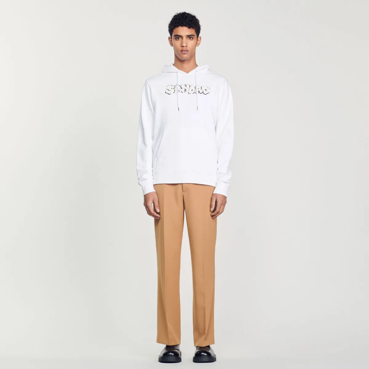 New Embroidered Sandro Hoodie Men Sweatshirts