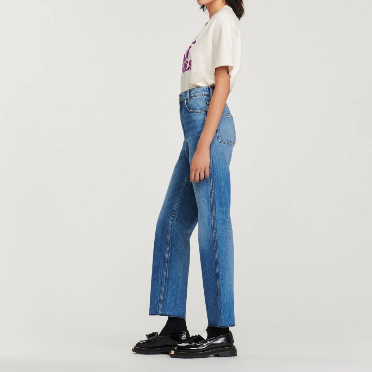 Online Faded Straight-Leg Jeans Women Jeans