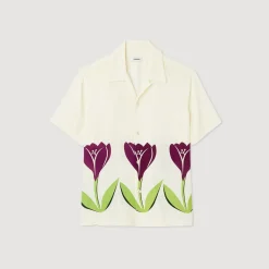 Cheap Floaty Shirt With Tulip Print Men Shirts