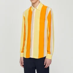 Sale Flowing Striped Long-Sleeved Shirt Men Shirts