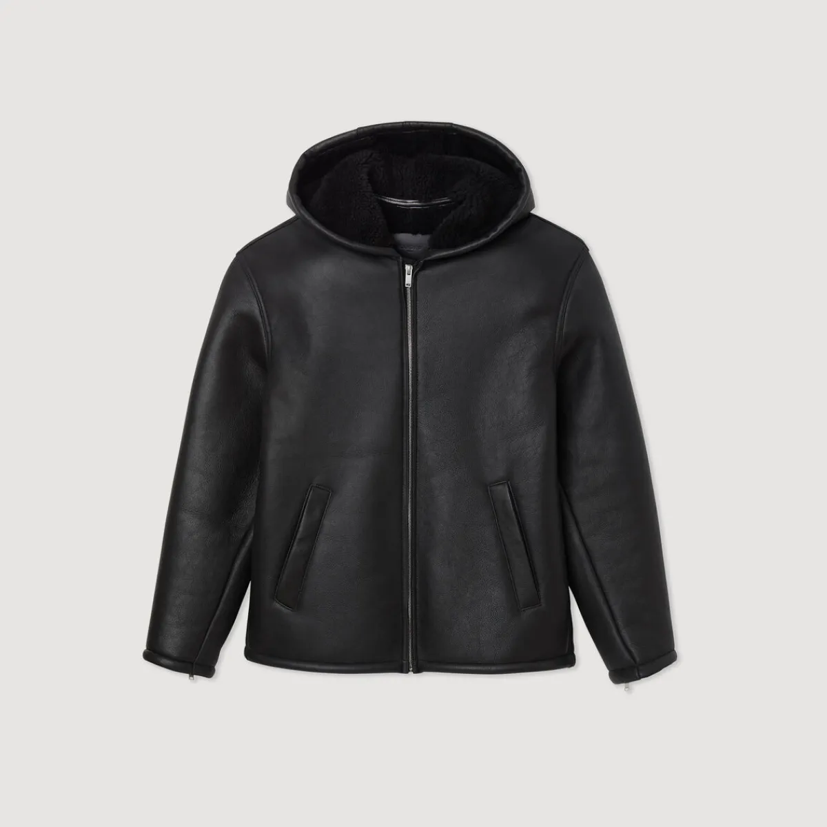 Flash Sale Hooded Sheepskin Jacket Men Jackets