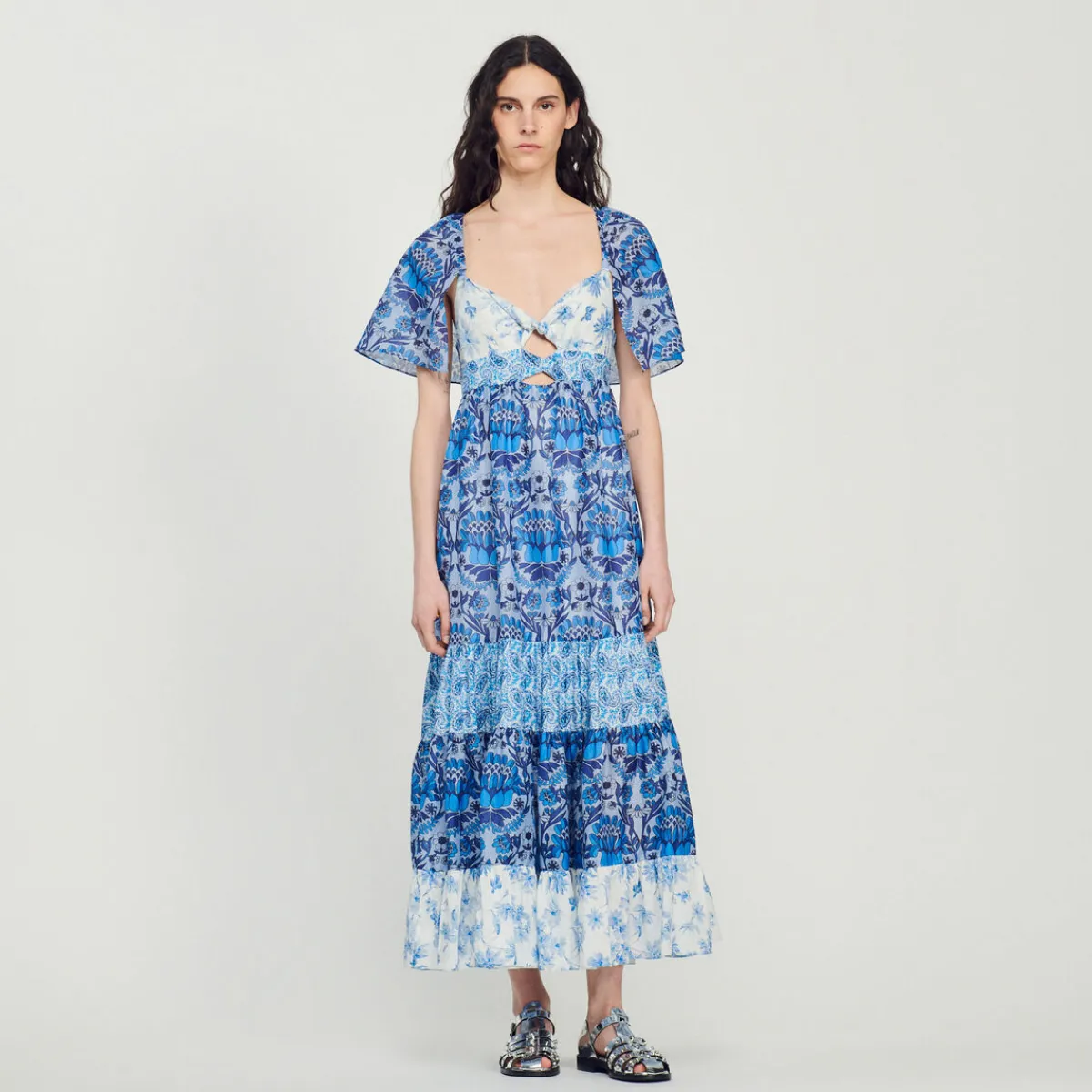 Clearance Long Scarf Print Dress Women Dresses
