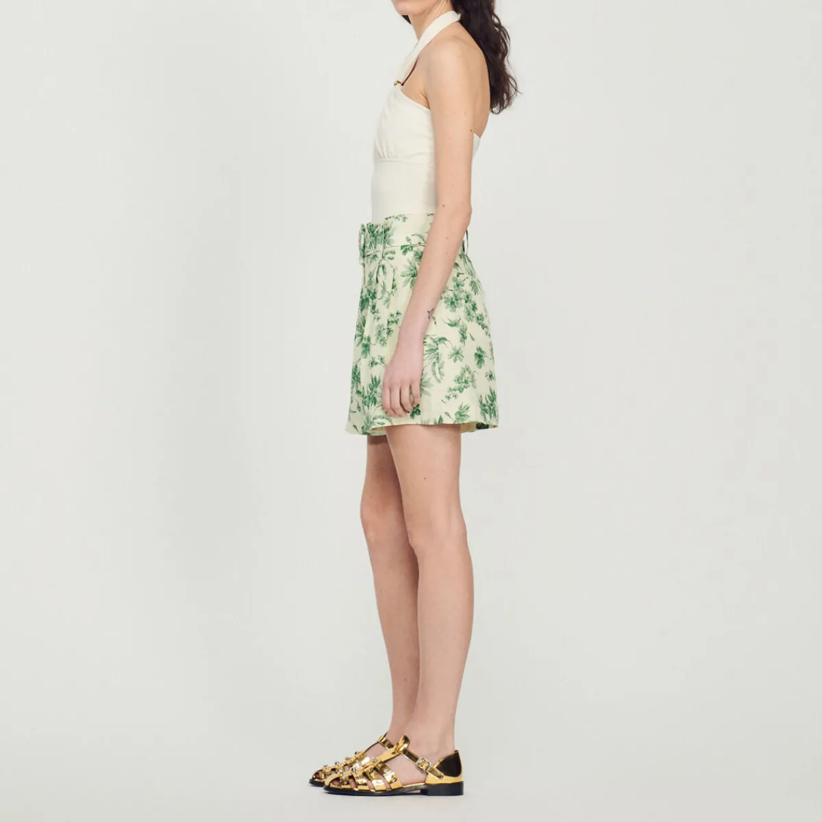 Fashion Loose Printed Palm Tree Shorts Women Matching Sets