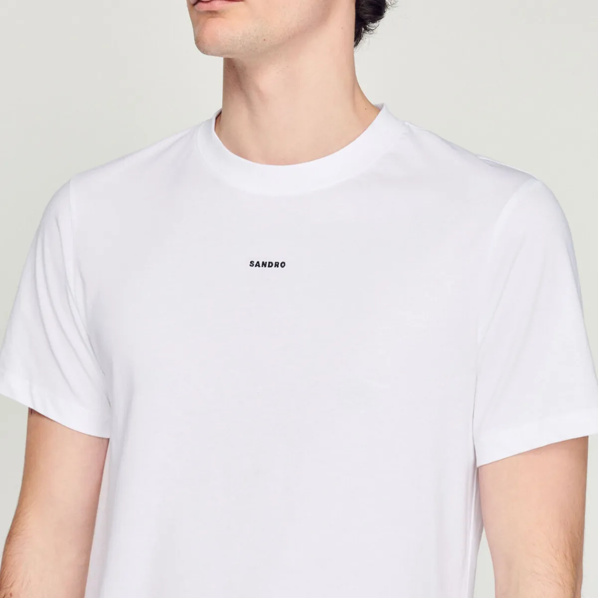 New Sandro Embroidered T-Shirt Men T-Shirts & Polos
