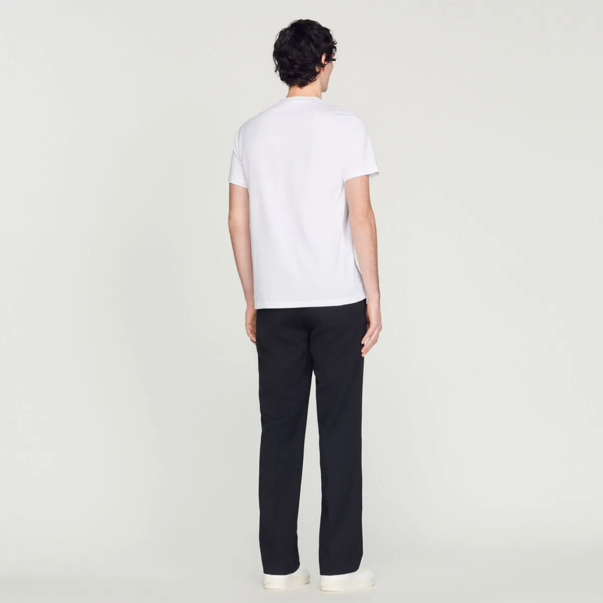 New Sandro Embroidered T-Shirt Men T-Shirts & Polos