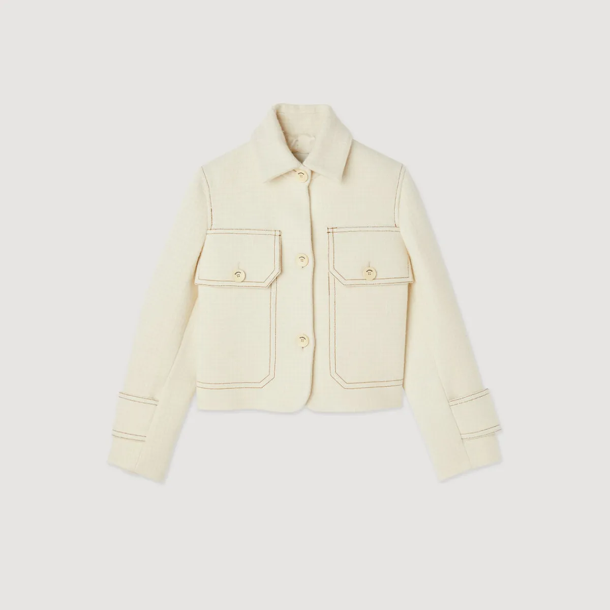 Online Short Button-Up Coat Women Matching Sets