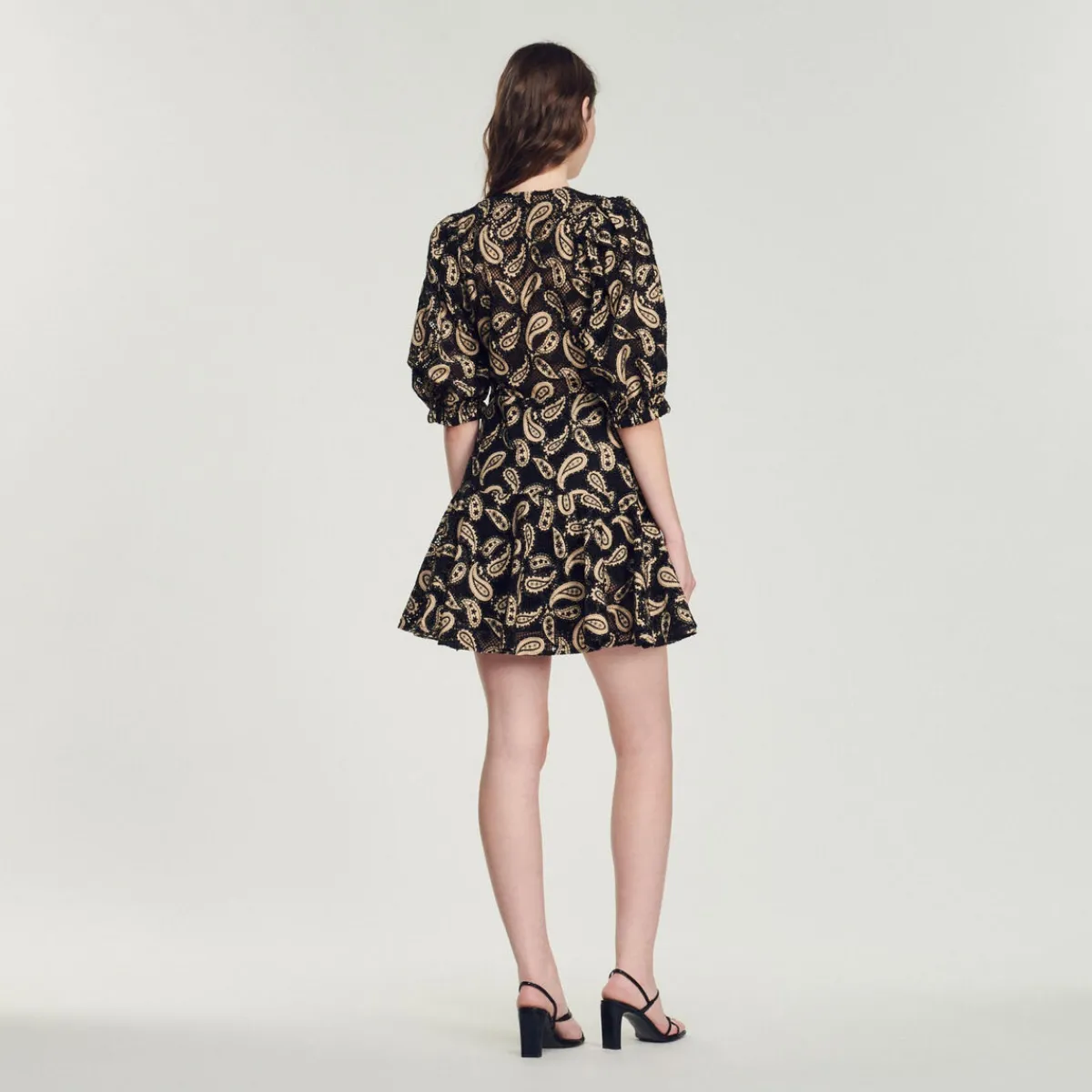 Best Short Guipure Dress With Paisley Print Women Dresses