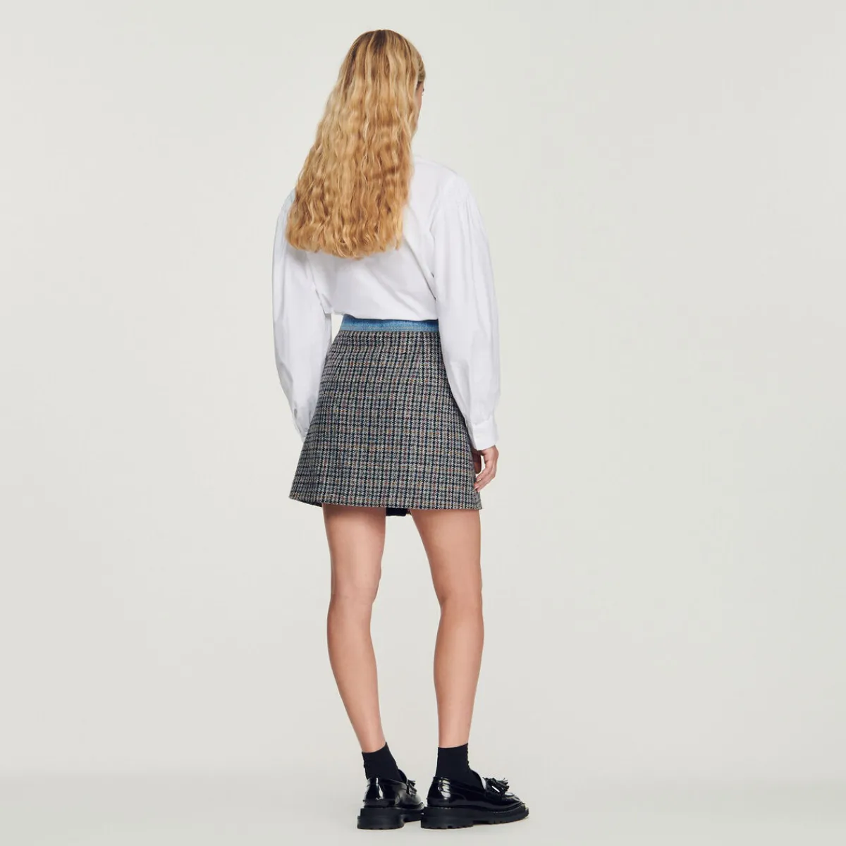 Cheap Short Tweed And Denim Skirt Women Skirts