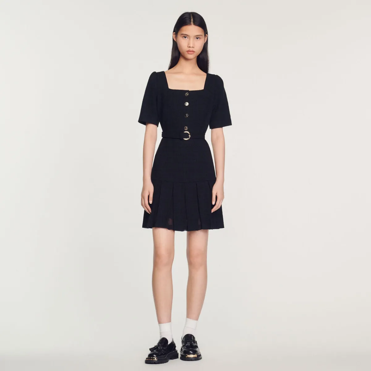 Sale Short Tweed Dress Women Dresses