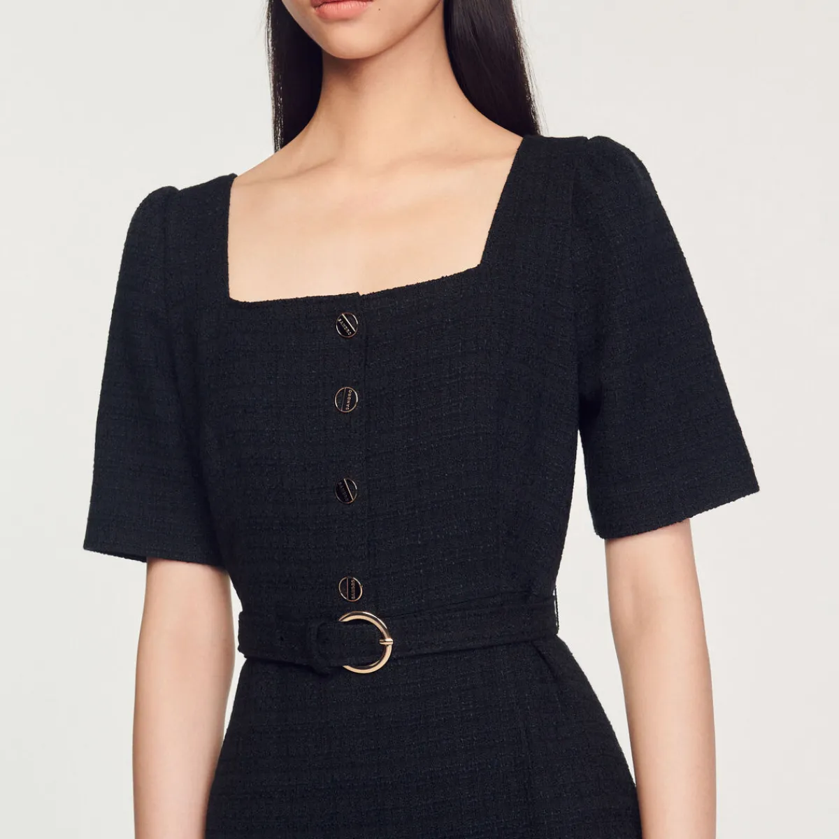 Sale Short Tweed Dress Women Dresses