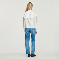 Cheap Silk Ruffled Shirt Women Tops & Shirts