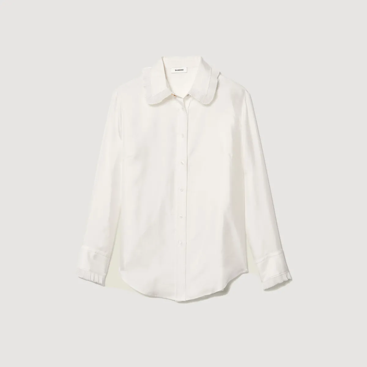 Best Sale Silk Shirt With Pleated Trim Women Tops & Shirts