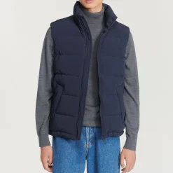 Hot Sleeveless Jacket In Technical Fabric Men Coats