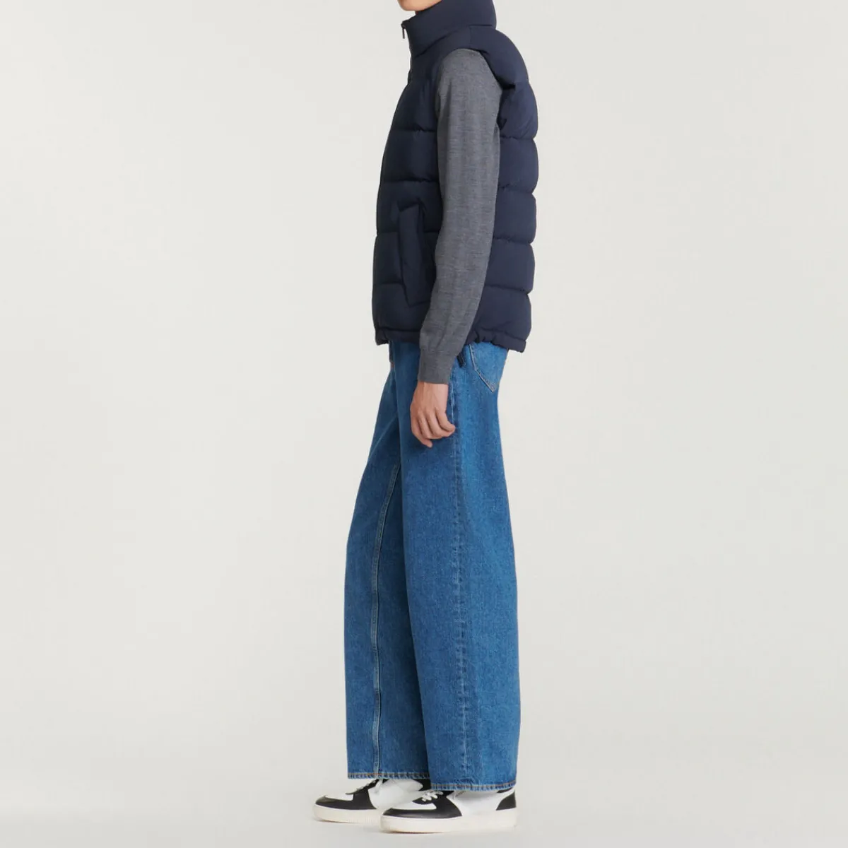 Hot Sleeveless Jacket In Technical Fabric Men Coats