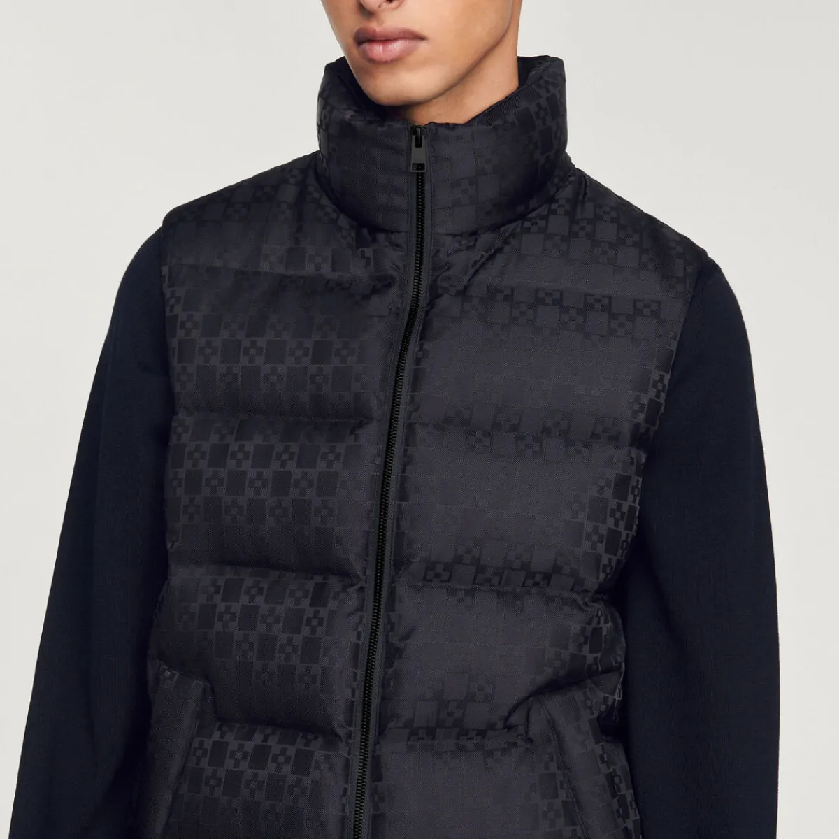 Hot Sleeveless Padded Sandro Logo Jacket Men Coats