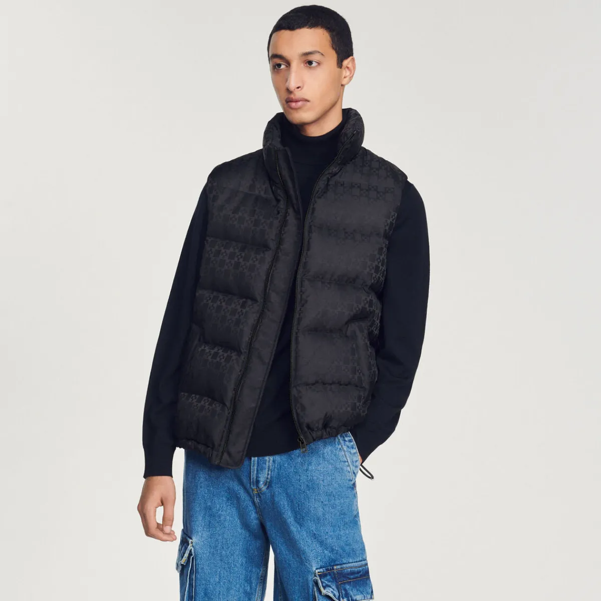 Hot Sleeveless Padded Sandro Logo Jacket Men Coats