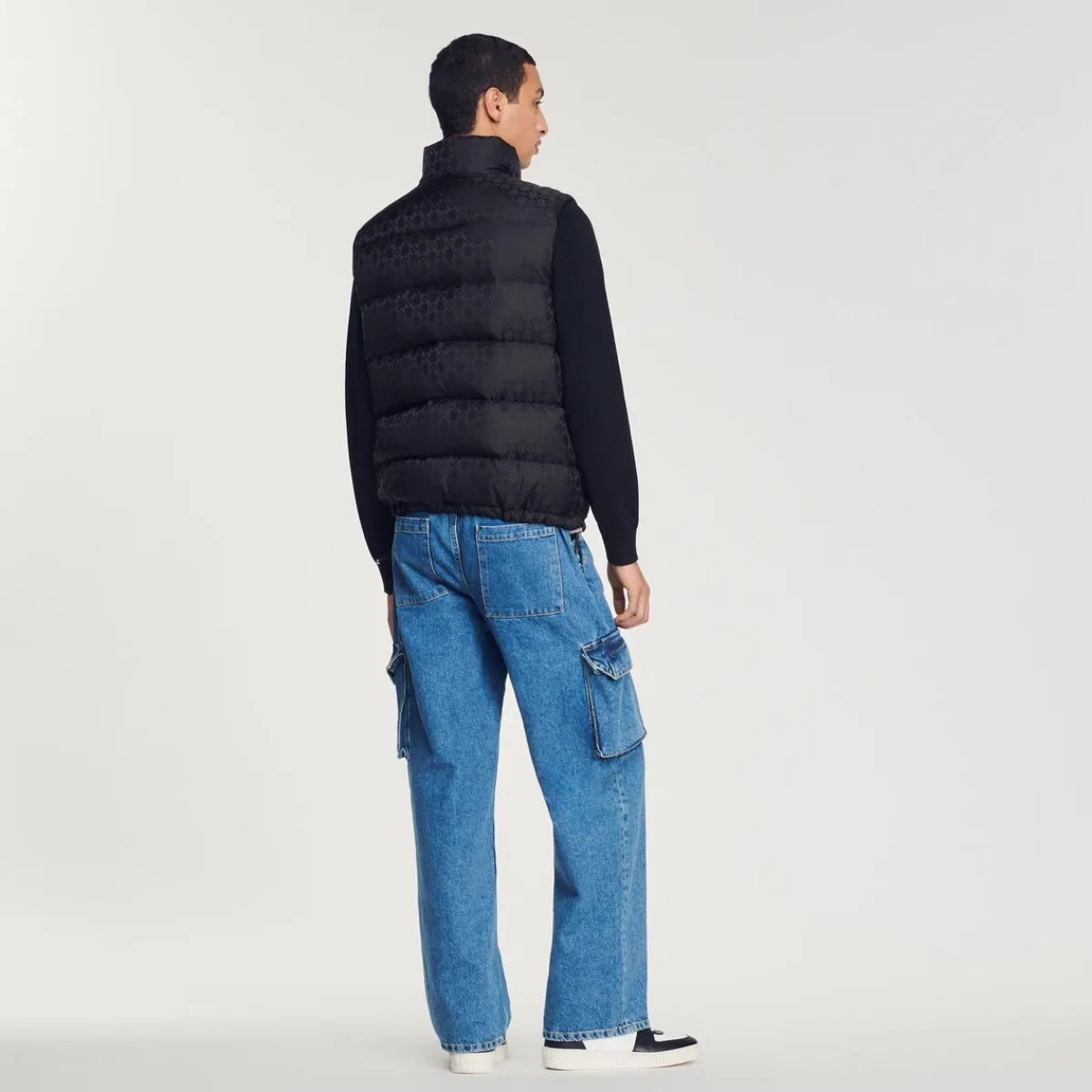 Hot Sleeveless Padded Sandro Logo Jacket Men Coats