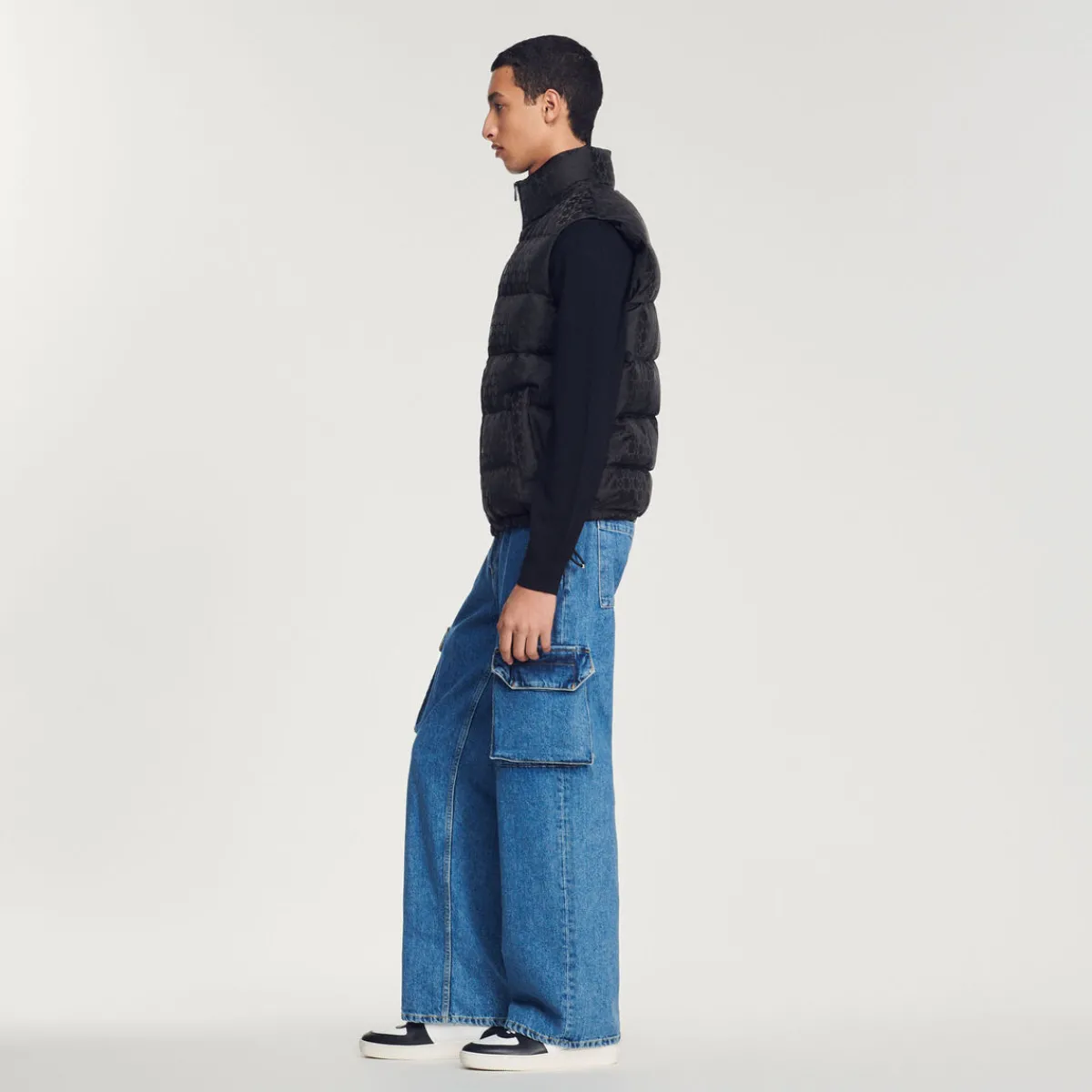 Hot Sleeveless Padded Sandro Logo Jacket Men Coats