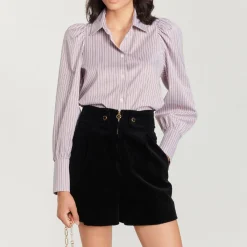 Shop Striped Shirt With Full Sleeves Women Tops & Shirts