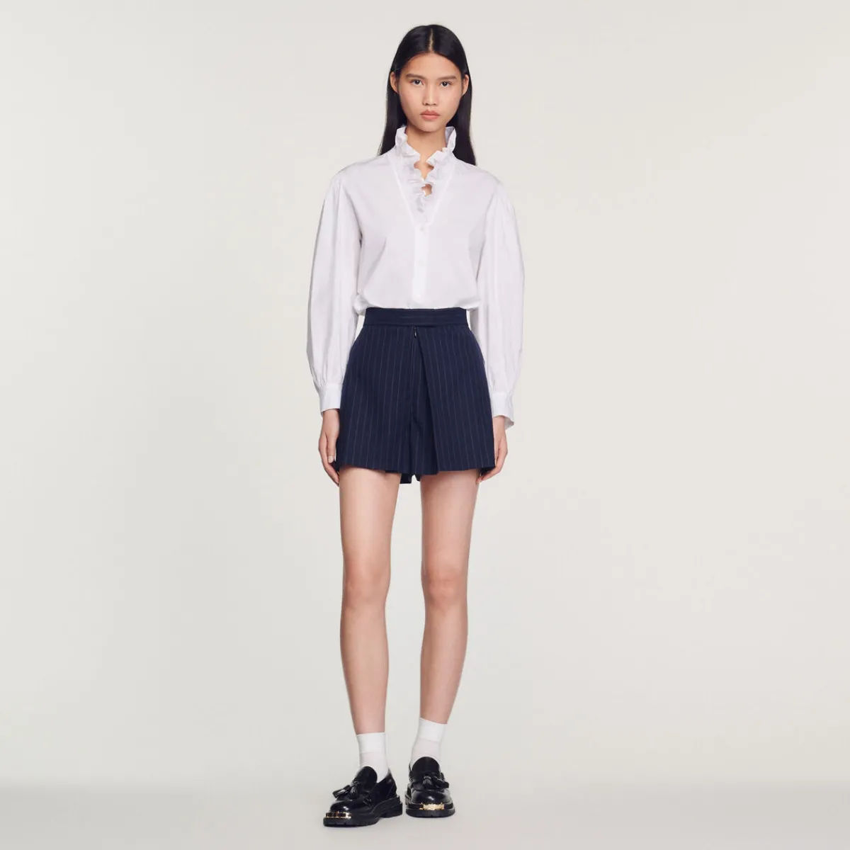 Cheap Striped Tailored Shorts Women Matching Sets