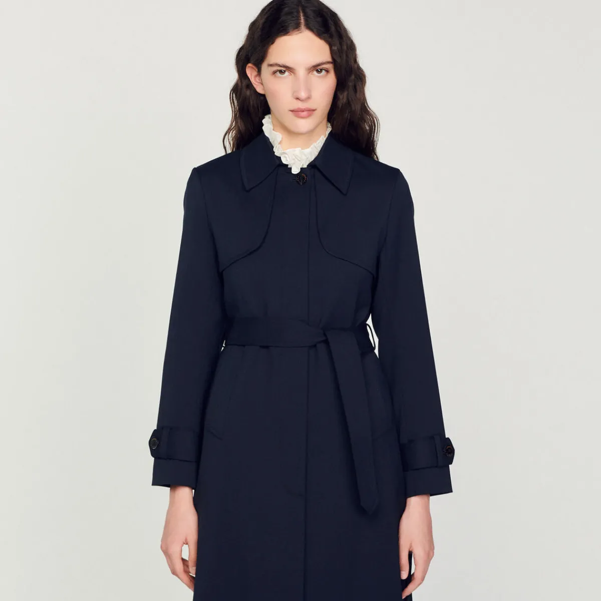 Sale Trench Coat With Pleated Inset Women Coats