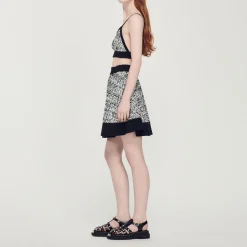 Sale Tweed Skater Skirt Women Matching Sets