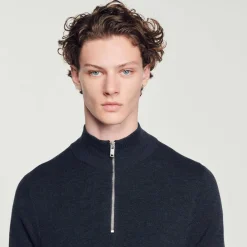 Cheap Wool Sweater With Zipped Collar Men Sweaters & Cardigans