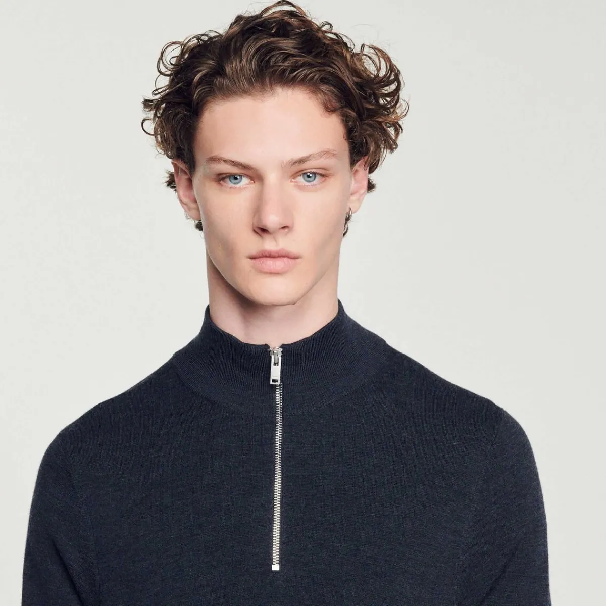 Cheap Wool Sweater With Zipped Collar Men Sweaters & Cardigans