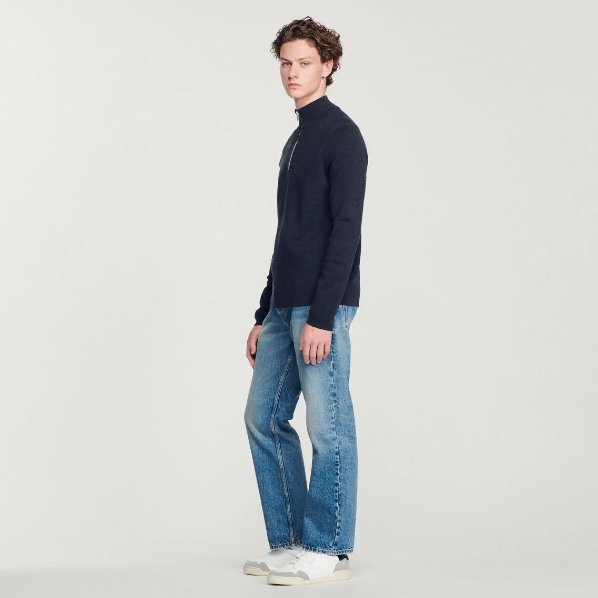 Cheap Wool Sweater With Zipped Collar Men Sweaters & Cardigans